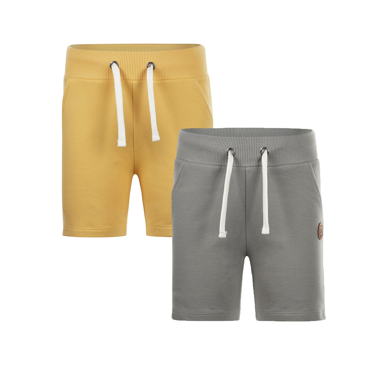 男の子 ハーフパンツ2枚セット コットンスウェットパンツ イエロー グレー 保育園 小学校 80cm 90cm 100cm 110cm 120cm 130cm 140cm