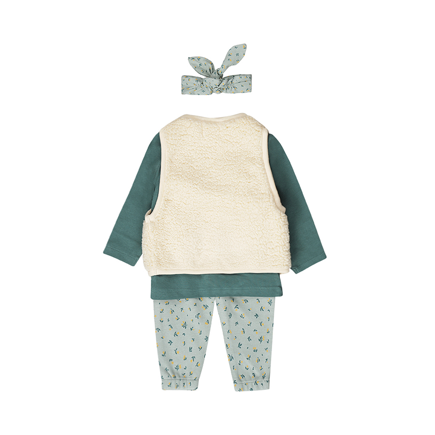 ベビー キッズ 女の子 セットアップ ファーベスト ターバン付き 花柄 チュニック 女の子 登園着 入園式 入園準備 保育園 幼稚園 ベビー 女の子 90 ワンピース