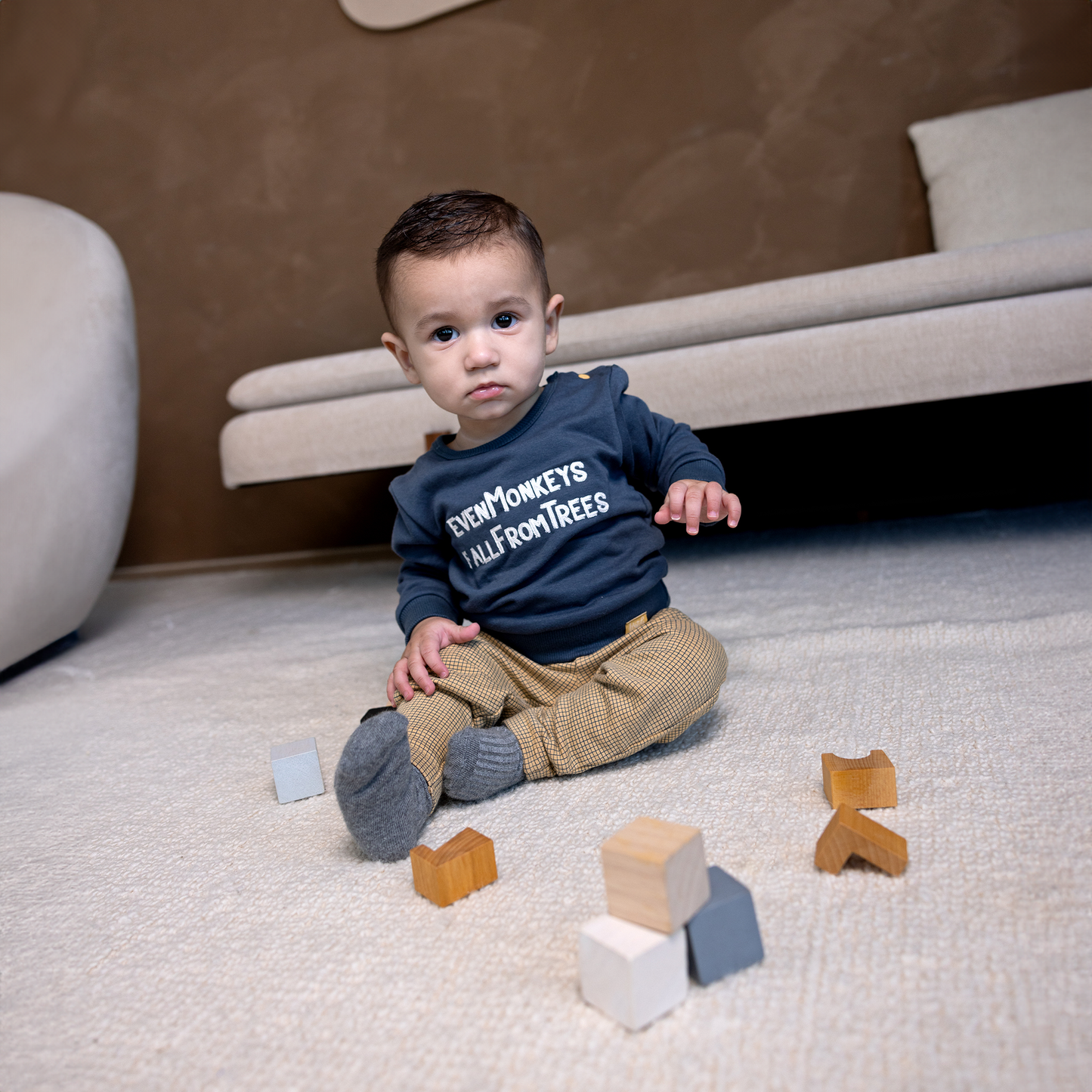 ベビー 男の子 女の子 スウェットパンツ ジョガーパンツ イエロー チェック ポケット付き 保育園着 入園準備 保育園 幼稚園 90 100 110