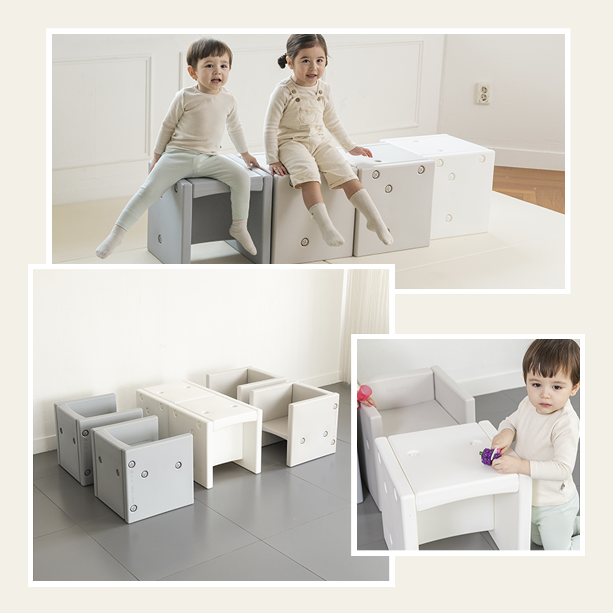 Edu・play マルチキューブチェア (HDPE/軽量/デスク/チェア/ベンチ/２段階/3WAY) Mulch purpose cube Edu・play マルチキューブチェア (HDPE⁄軽量⁄デスク⁄チェア⁄ベンチ⁄２