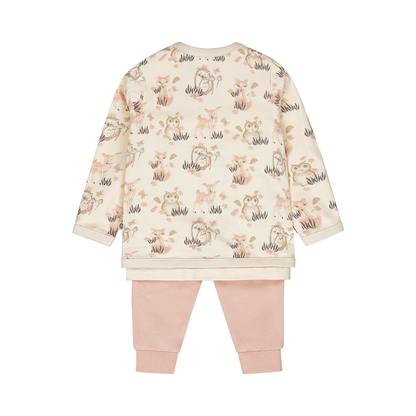 ベビー キッズ 女の子 セットアップ カーディガン Tシャツ スウェットパンツセット 花柄 フクロウ 鹿 女の子 登園着 入園式 入園準備 保育園 幼稚園 ベビー 女の子 90 セットアップ