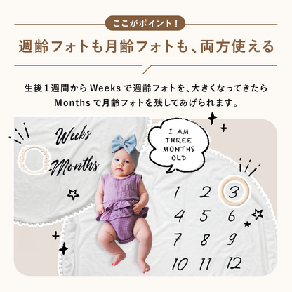 マンスリー　ウィークリー　フォトブランケット-ギフトBOX入り-